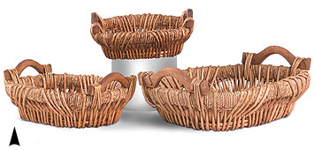 ?#3/254 S/3 Oval Maize and Willow Trays 